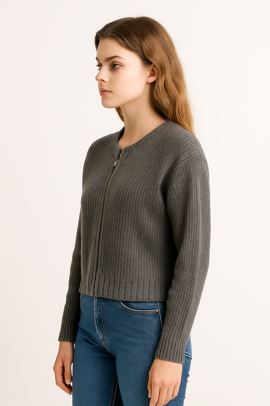 Cardigan Zipper Long Sleeve