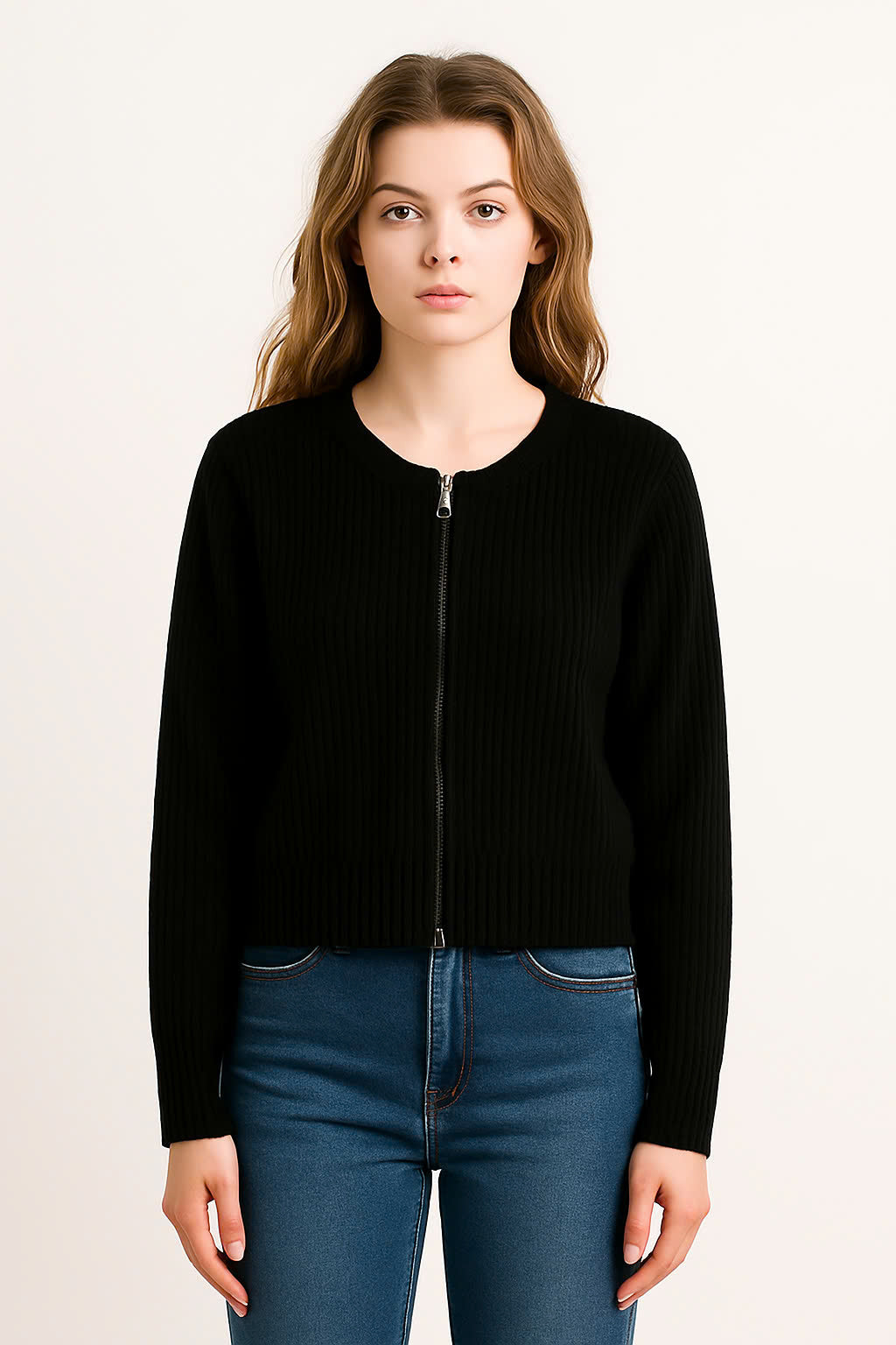 Cardigan Zipper Long Sleeve