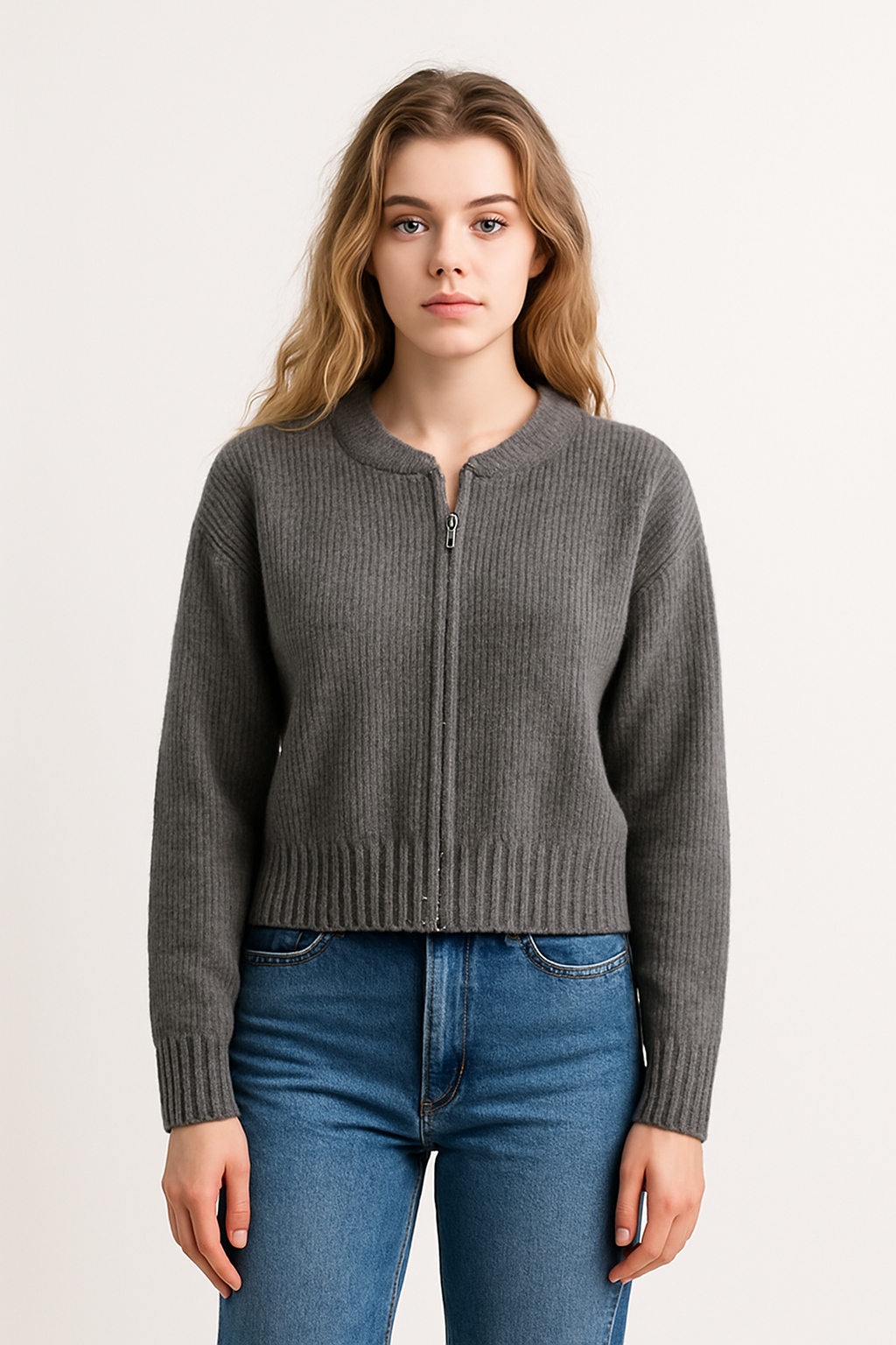 Cardigan Zipper Long Sleeve