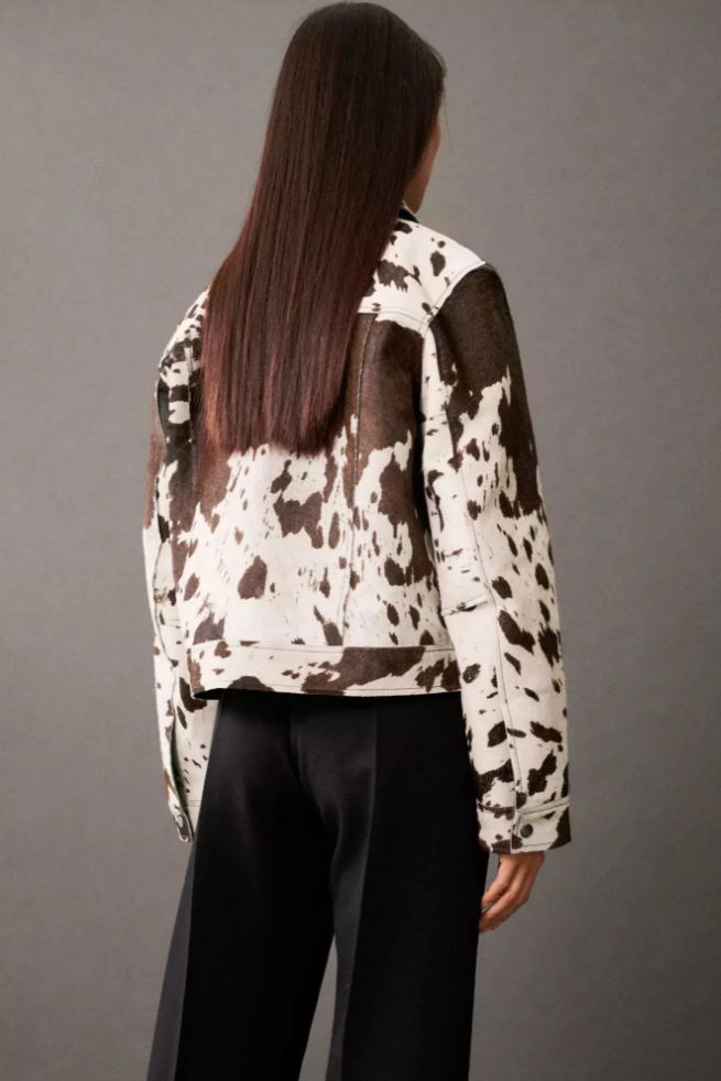 Cow Print Faux Jacket