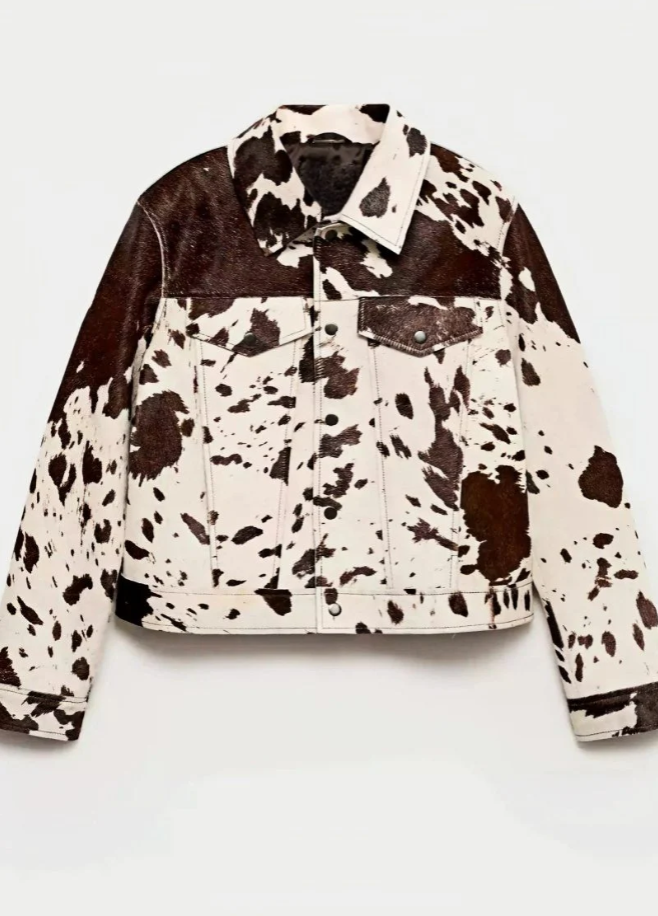 Cow Print Faux Jacket