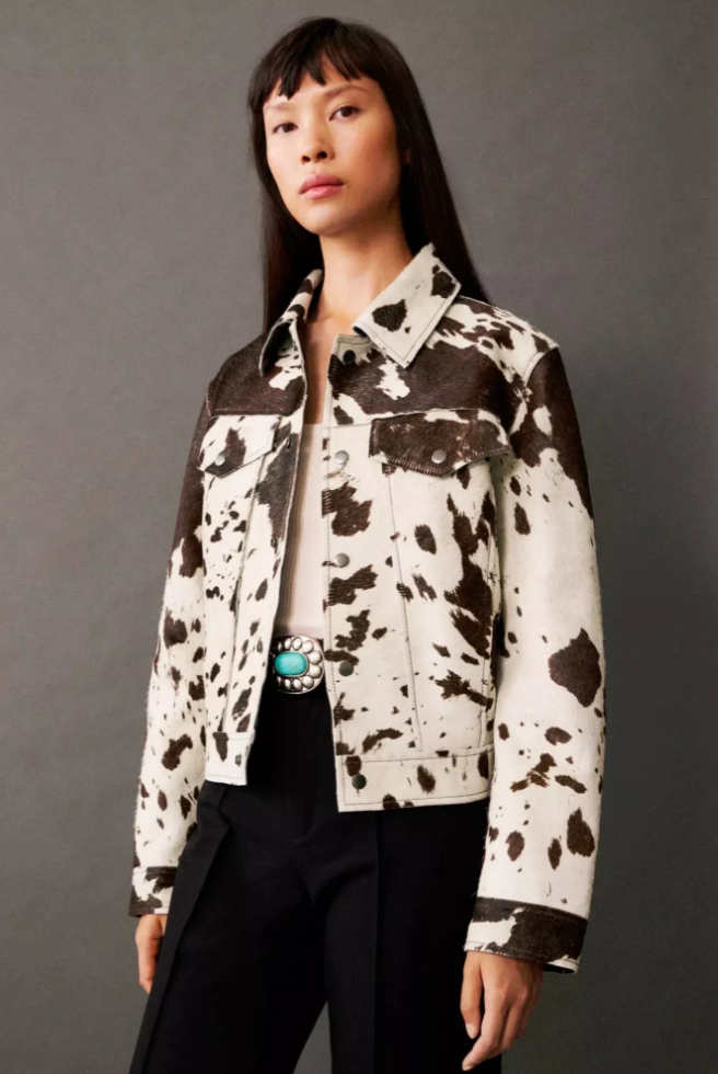 Cow Print Faux Jacket